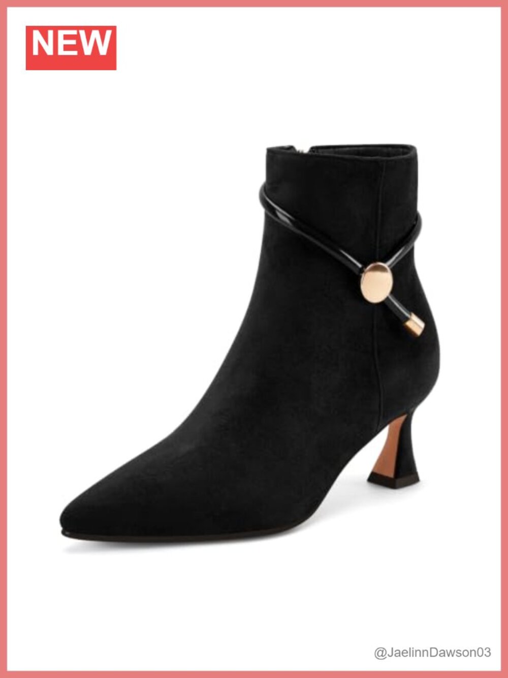 Suede Kitten Heel Ankle Boots Pointed Toe Side Zip Booties
